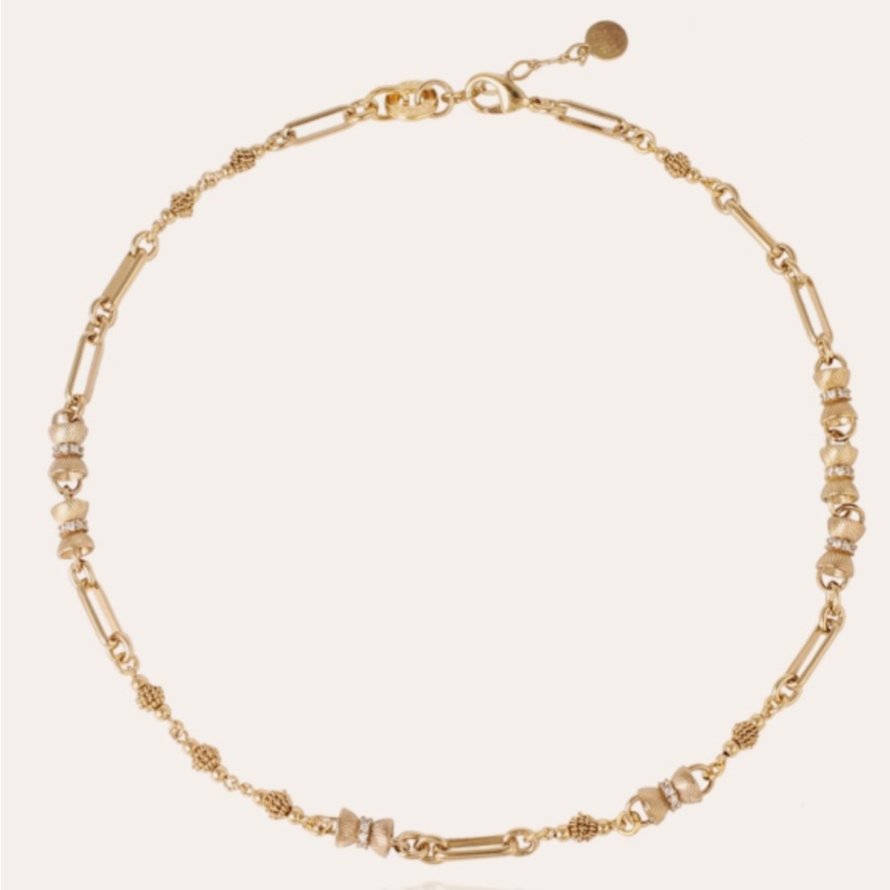 Gas Bijoux Pompadour Strass Necklace - gold chain beautiful, intricate, unique